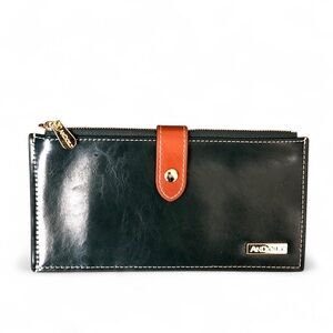 NEW Andoilt Genuine Leather Wallet RFID Blocking Credit Card Holder Green NWOT